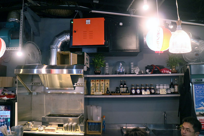 知名串燒店油煙靜電機JF-4000+箱型風機